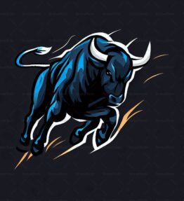 Angreifender Stier